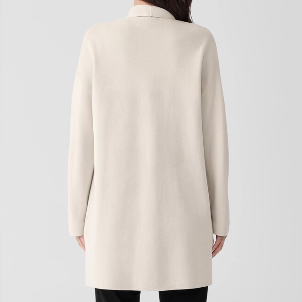 Eileen Fisher Silk and Cotton Interlock Long Cardigan - Picture 2 of 7
